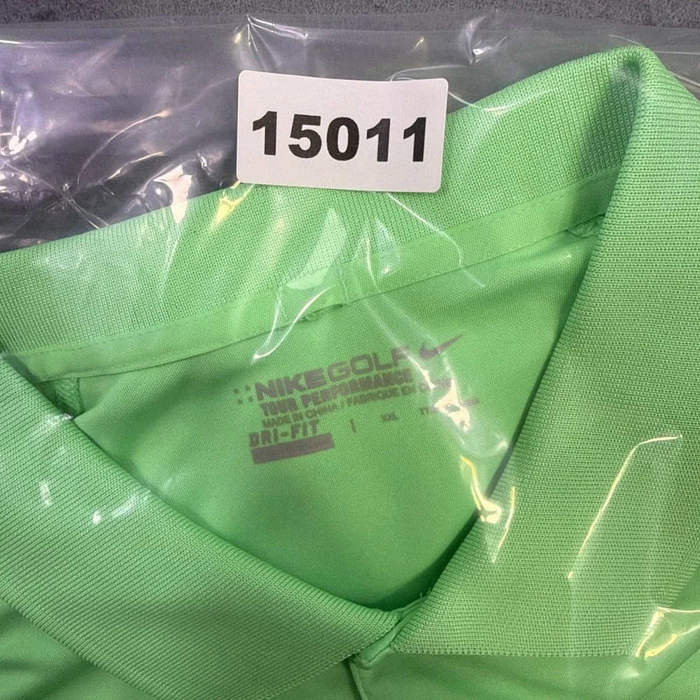 Nike Golf Polo Shirt Large MENS Dri-FIT  Performance NEON GRN